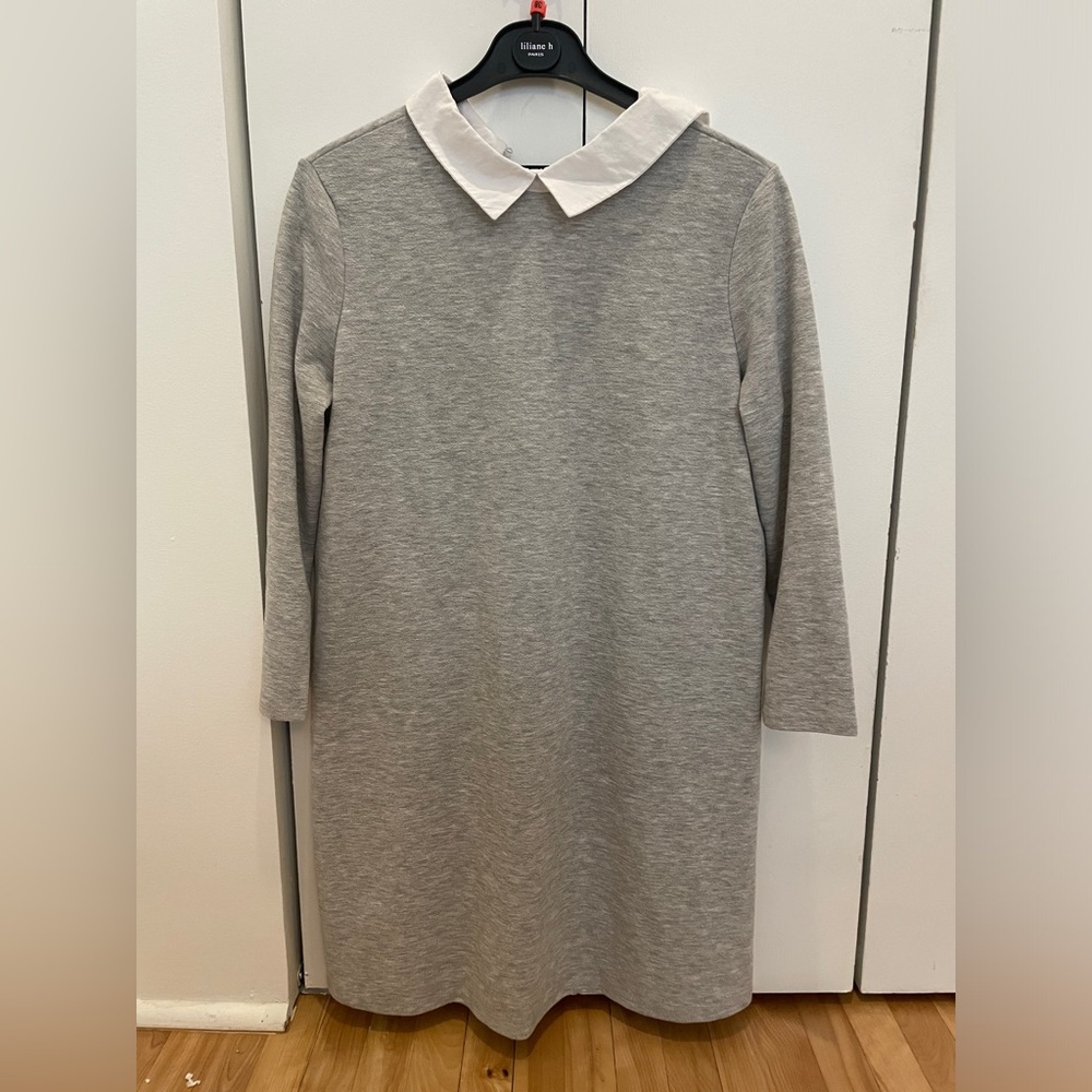 Zara Gray Dress with White Collar